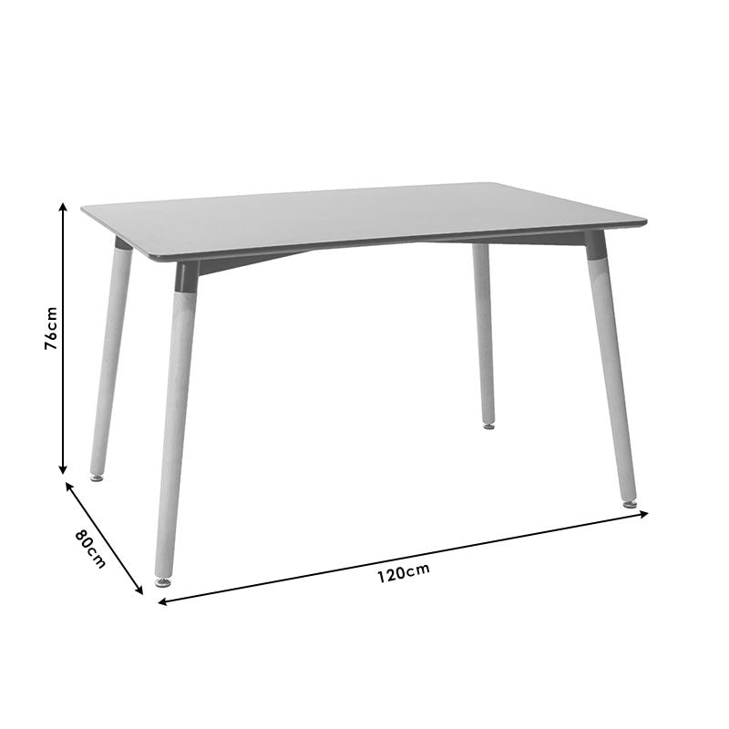 Τραπεζαρία Natali-Julita Σετ 5 Τεμ Μαύρο-Λευκό-Φυσικό 120x80x76