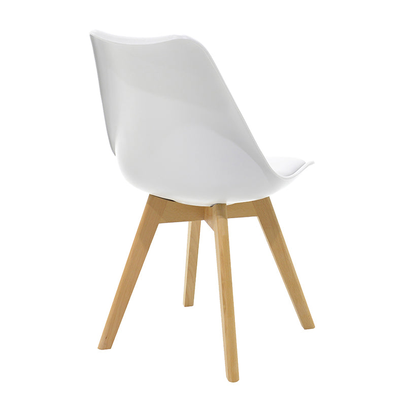 Τραπεζαρία Natali-Gaston Σετ 5 Τμχ Λευκό σε Απόχρωση Λευκό-Φυσικό 120x80x73