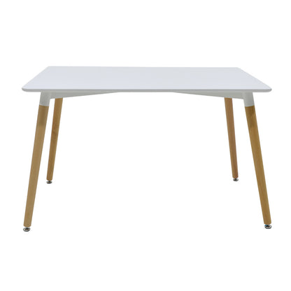 Τραπεζαρία Natali-Gaston Σετ 5 Τμχ Λευκό σε Απόχρωση Λευκό-Φυσικό 120x80x73