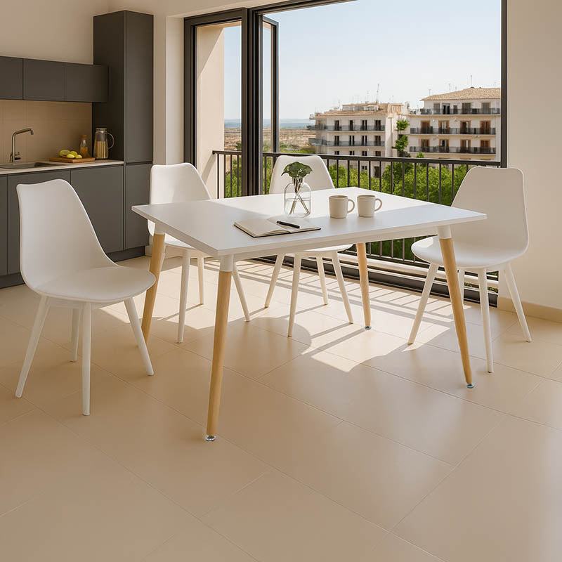 Φοιτητικό Πακέτο Τραπεζαρίας Natali-Gaston Σετ 5 Τεμ Λευκό 120x80x76