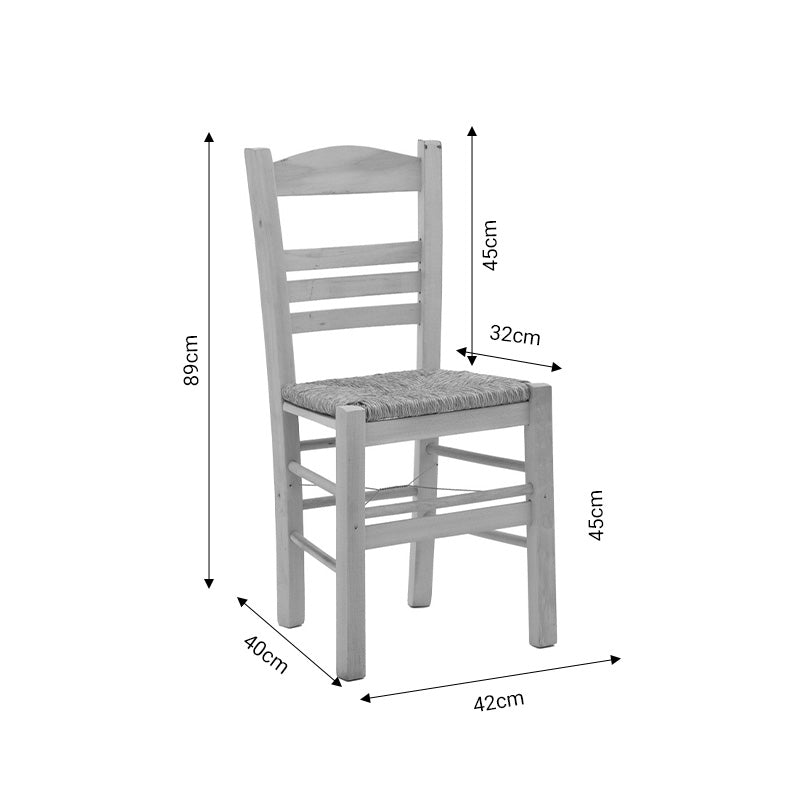 Καρέκλα Καφενείου με Ψάθα Ronson-Charchie Καρυδί Ξύλο 42x40x89