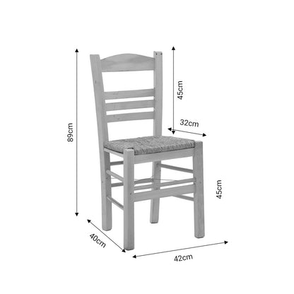 Καρέκλα Καφενείου με Ψάθα Ronson-Charchie Καρυδί Ξύλο 42x40x89