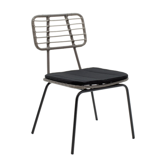 Τραπεζαρία Naoki - Kliton Σετ 3 Τεμ Ανθρακί Αλουμίνιο και Μέταλλο σε Μαύρη Απόχρωση 80x80x74