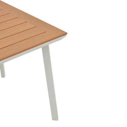 Τραπεζαρία Synergy-Azelie Σετ 3 Τεμ Λευκό Αλουμίνιο και Plywood σε Φυσικό Χρώμα 80x80x74