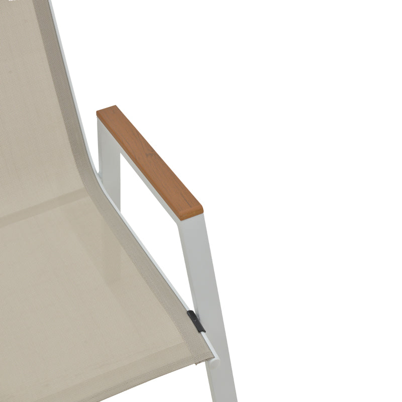 Τραπεζαρία Synergy-Azelie Σετ 3 Τεμ Λευκό Αλουμίνιο και Plywood σε Φυσικό Χρώμα 80x80x74