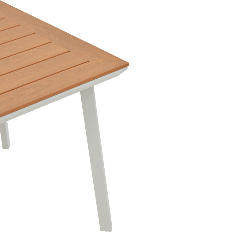 Τραπεζαρία Synergy-Pino Σετ 3 Τεμ Λευκό Αλουμίνιο και Plywood σε Φυσικό Χρώμα 80x80x74