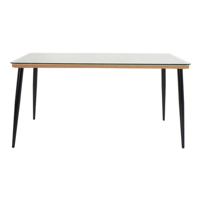 Τραπεζαρία Naoki U Σετ 5 Τεμ Rattan PE σε Φυσική Απόχρωση και Μαύρο Μέταλλο 160x90x78