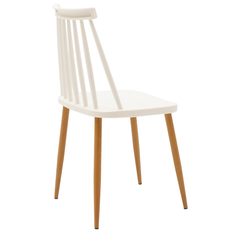 Τραπεζαρία Aurora-Natali Σετ 5 Τεμ PP-MDF σε Λευκό-Φυσική Απόχρωση 120x80x76