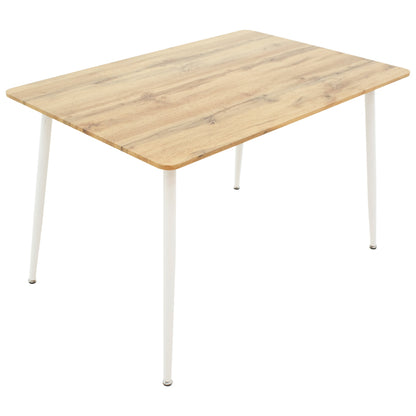 Τραπεζαρία Gaston-Cuba Σετ 5 Τεμ PP-MDF σε Λευκή-Sonoma Απόχρωση 120x80x75