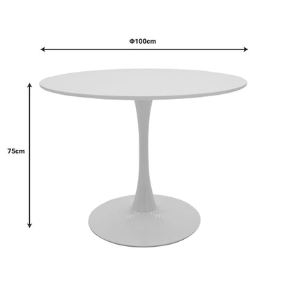 Τραπεζαρία Ezra-Balou Σετ 5 Τεμ PP-MDF σε Μαύρη-Φυσικό Απόχρωση Φ100x76