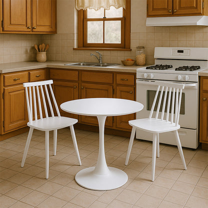 Τραπεζαρία Elijah-Aurora I Σετ 3 Τεμ PP σε Λευκή Απόχρωση Φ60x74