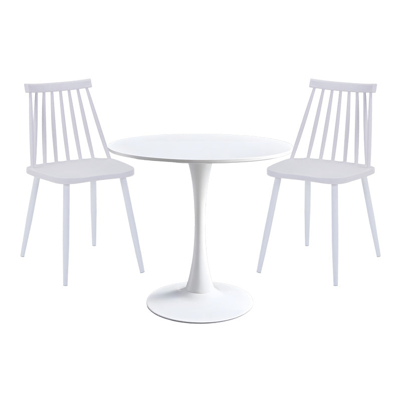 Τραπεζαρία Elijah-Aurora I Σετ 3 Τεμ PP σε Λευκή Απόχρωση Φ60x74