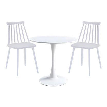 Τραπεζαρία Elijah-Aurora I Σετ 3 Τεμ PP σε Λευκή Απόχρωση Φ60x74