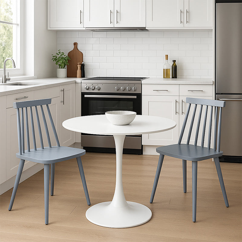 Τραπεζαρία Elijah-Aurora I Σετ 3 Τεμ PP σε Λευκή-Γκρι Απόχρωση Φ60x74