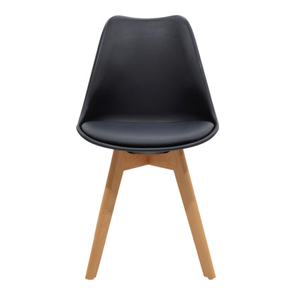 Τραπεζαρία Chloe-Gaston Σετ 5 Τεμ Γυάλινο 8χιλ Ανθρακί - Πόδι Φυσικό 120x70x75