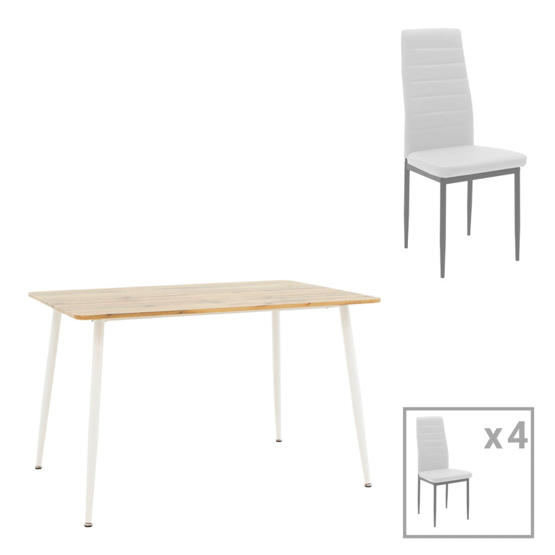 Τραπεζαρία Cuba-Parker Σετ 5 Τεμ Sonoma-Λευκό 120x80x75