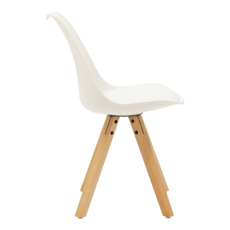 Τραπεζαρία Natali-Caron Σετ 5 Τεμ MDF Λευκό-Πόδια Φυσικό 120x80x76