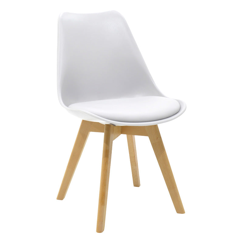 Τραπεζαρία Julita-Gaston Σετ 5 Τεμ MDF και Ξύλο Οξιάς σε Λευκή-Φυσική Απόχρωση Φ80x73