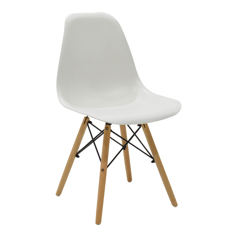 Τραπεζαρία Julita Σετ 5 Τεμ MDF και Ξύλο Οξιάς σε Λευκή-Φυσική Απόχρωση Φ80x73