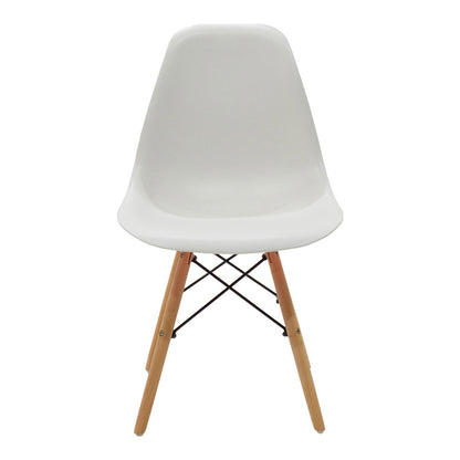 Τραπεζαρία Julita Σετ 5 Τεμ MDF και Ξύλο Οξιάς σε Λευκή-Φυσική Απόχρωση Φ80x73