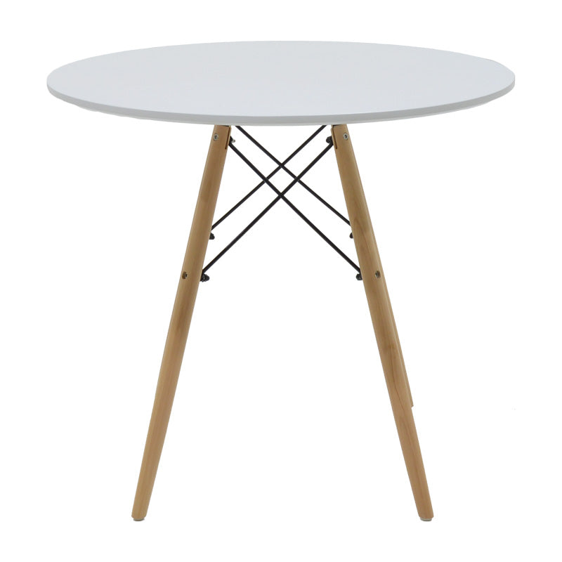 Τραπεζαρία Julita Σετ 5 Τεμ MDF και Ξύλο Οξιάς σε Λευκή-Φυσική Απόχρωση Φ80x73