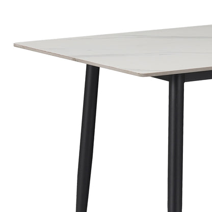 Τραπεζαρία Azori-Gustas Σετ 5 Τεμ Sintered Stone-Μαύρο-Ανθρακί 120x60x75