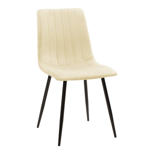 Τραπεζαρία Natali-Noor Σετ 5 Τεμ MDF Λευκό-Μπεζ Ύφασμα 120x80x76