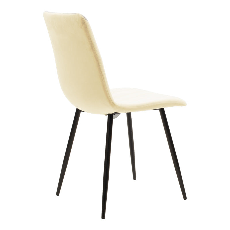 Τραπεζαρία Natali-Noor Σετ 5 Τεμ MDF Λευκό-Μπεζ Ύφασμα 120x80x76