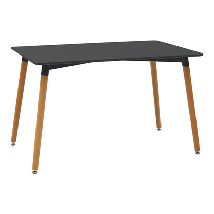 Τραπεζαρία Natali-Noor Σετ 5 Τεμ MDF Μαύρο-Μπεζ Ύφασμα 120x80x76