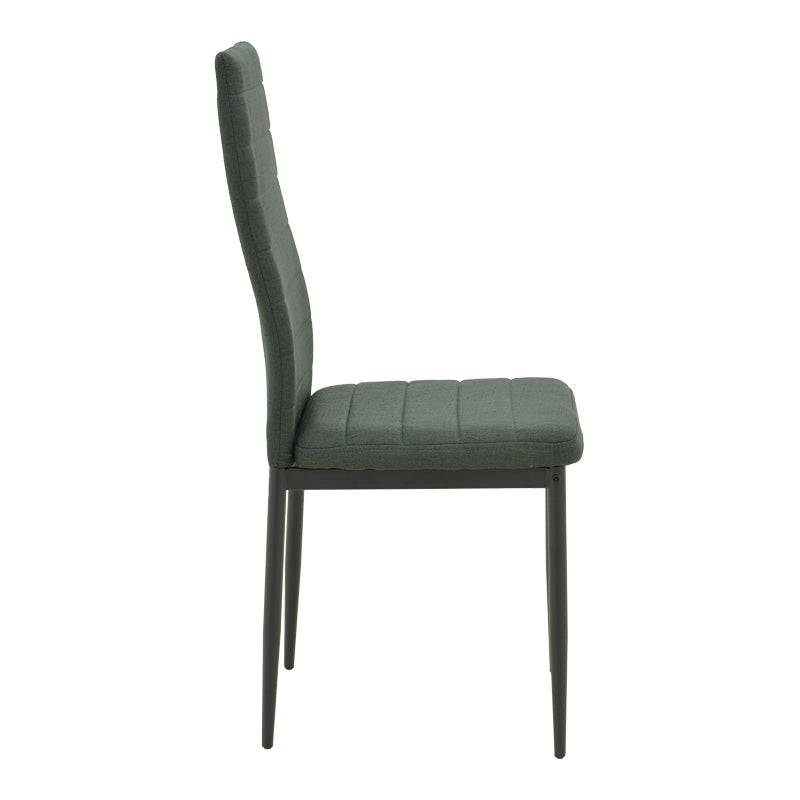 Τραπεζαρία Balou-Parker Σετ 5 Τεμ Μαύρο-Ύφασμα Ανθρακί Φ120x73