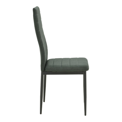 Τραπεζαρία Balou-Parker Σετ 5 Τεμ Μαύρο-Ύφασμα Ανθρακί Φ120x73