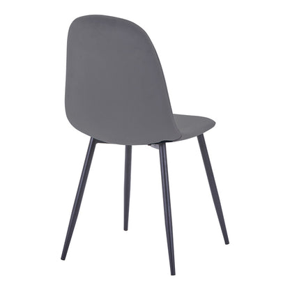 Τραπεζαρία Bella-Balou Σετ 5 Τεμ MDF Μαύρο-Βελούδο Ανθρακί Φ100x73
