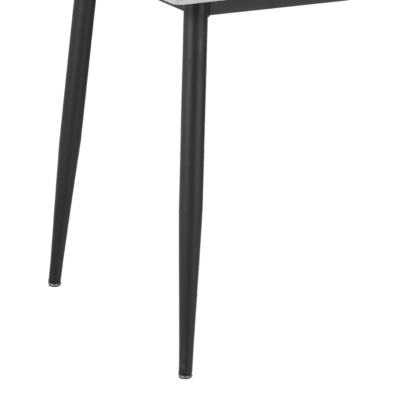 Τραπεζαρία Gustas-Renish Σετ 7 Τεμ Γκρι Μαρμάρου -Μπουκλέ Γκρι 160x80x75