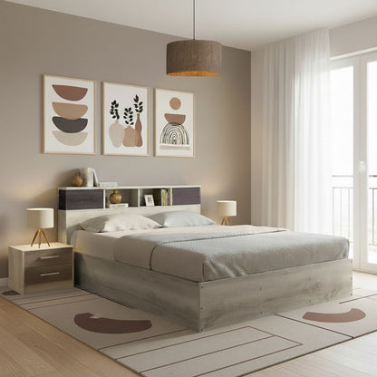 Σετ Κρεβατοκάμαρας Olympus Castillo Toro με Κρεβάτι 160x200εκ Σετ 3 Τεμ.