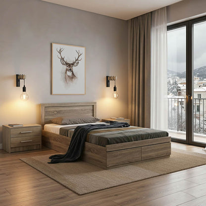 Σετ Κρεβατοκάμαρας Olympus Sonoma με Κρεβάτι 100x200εκ Σετ 2 Τεμ.