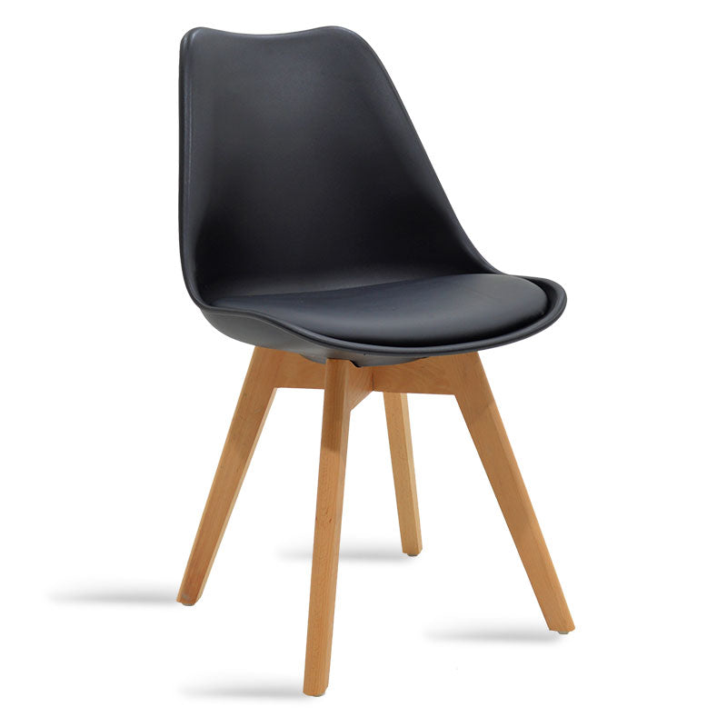 Τραπεζαρία με Καρέκλες Gaston Μαύρο και Τραπέζι Prestone Oak 70x70x75εκ Σετ 3 Τεμ.