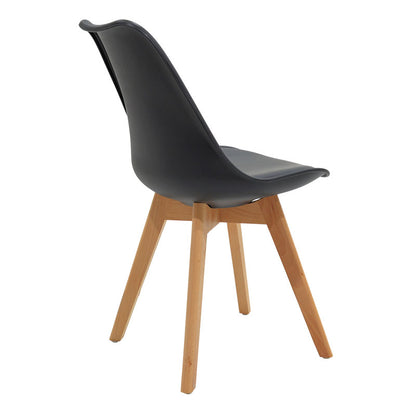 Τραπεζαρία με Καρέκλες Gaston Μαύρο και Τραπέζι Prestone Oak 70x70x75εκ Σετ 3 Τεμ.