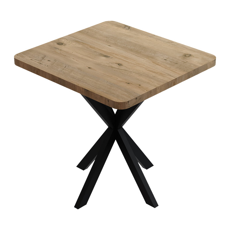 Τραπεζαρία με Καρέκλες Gaston Μαύρο και Τραπέζι Prestone Oak 70x70x75εκ Σετ 3 Τεμ.
