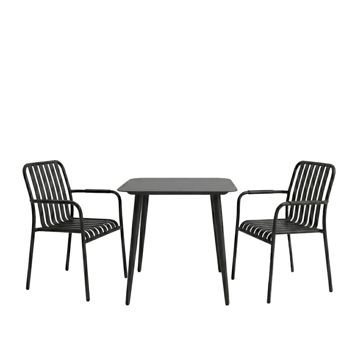 Heven-Vista Dining Set 3 pcs Black Aluminum 80x80x72