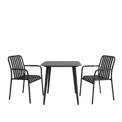 Heven-Vista Dining Set 3 pcs Black Aluminum 80x80x72