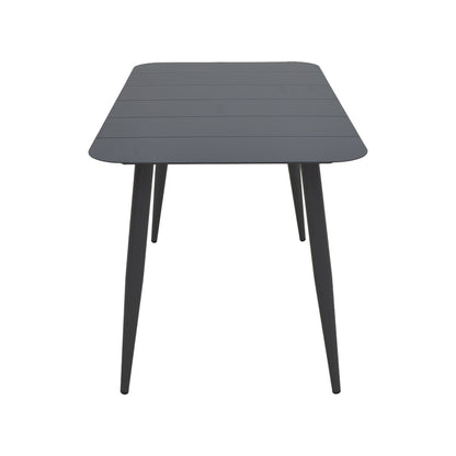 Τραπεζαρία Heven-Vista Σετ 7 Τεμ Μαύρο Αλουμίνιο 120x70x72