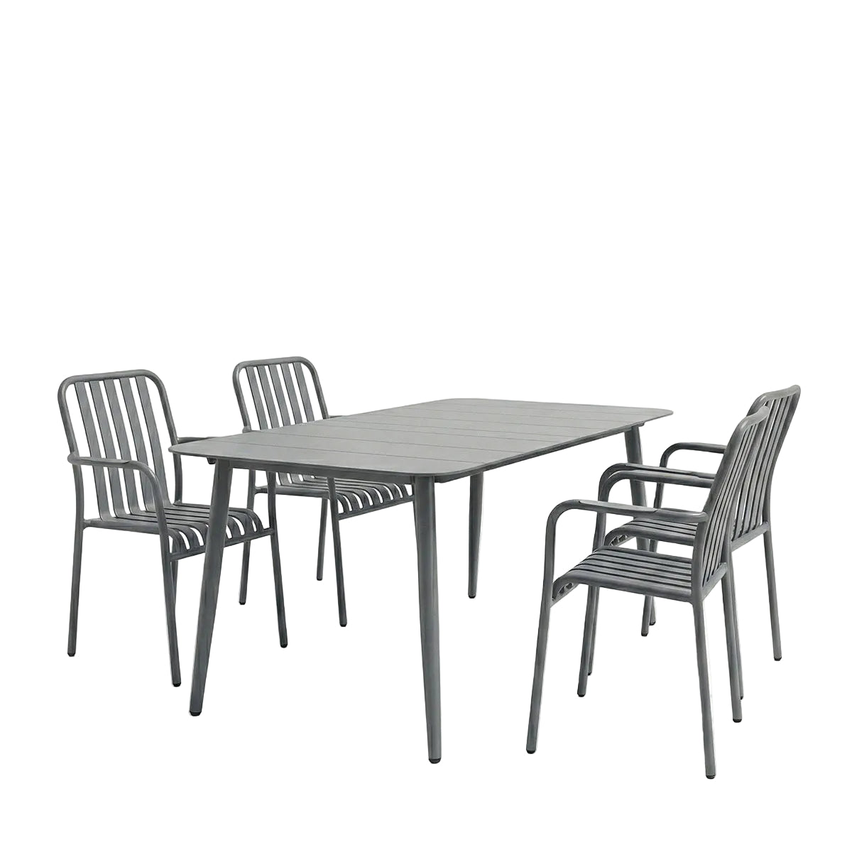 Τραπεζαρία Heven-Vista Σετ 5 Τεμ Ανθρακί Αλουμίνιο 150x80x72