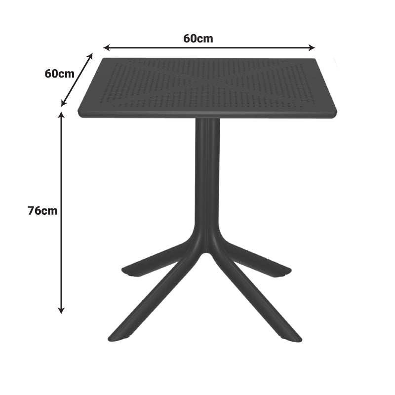 Τραπεζαρία Groovy-Zoi Σετ 3 Τεμ Ανθρακί PP 60x60x76