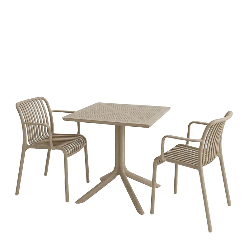 Τραπεζαρία Groovy-Zoi Σετ 3 Τεμ Cappuccino PP 60x60x76