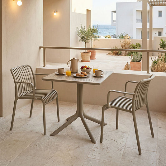 Τραπεζαρία Groovy-Zoi Σετ 3 Τεμ Cappuccino PP 60x60x76
