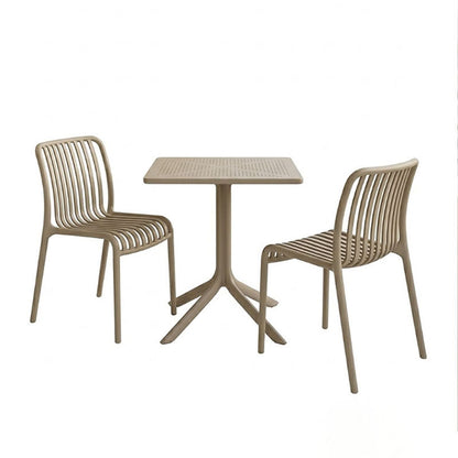 Τραπεζαρία Groovy Zoi Σετ 3 Τεμ Cappuccino PP 60x60x76