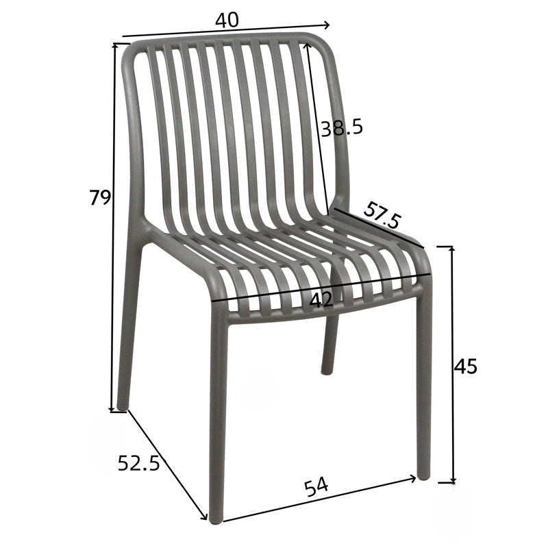 Τραπεζαρία Groovy Zoi Σετ 3 Τεμ Cappuccino PP 60x60x76