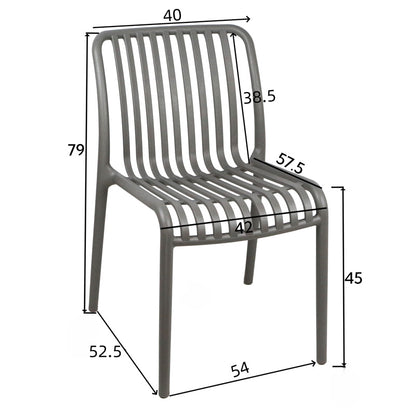 Τραπεζαρία Groovy Zoi Σετ 3 Τεμ Cappuccino PP 60x60x76