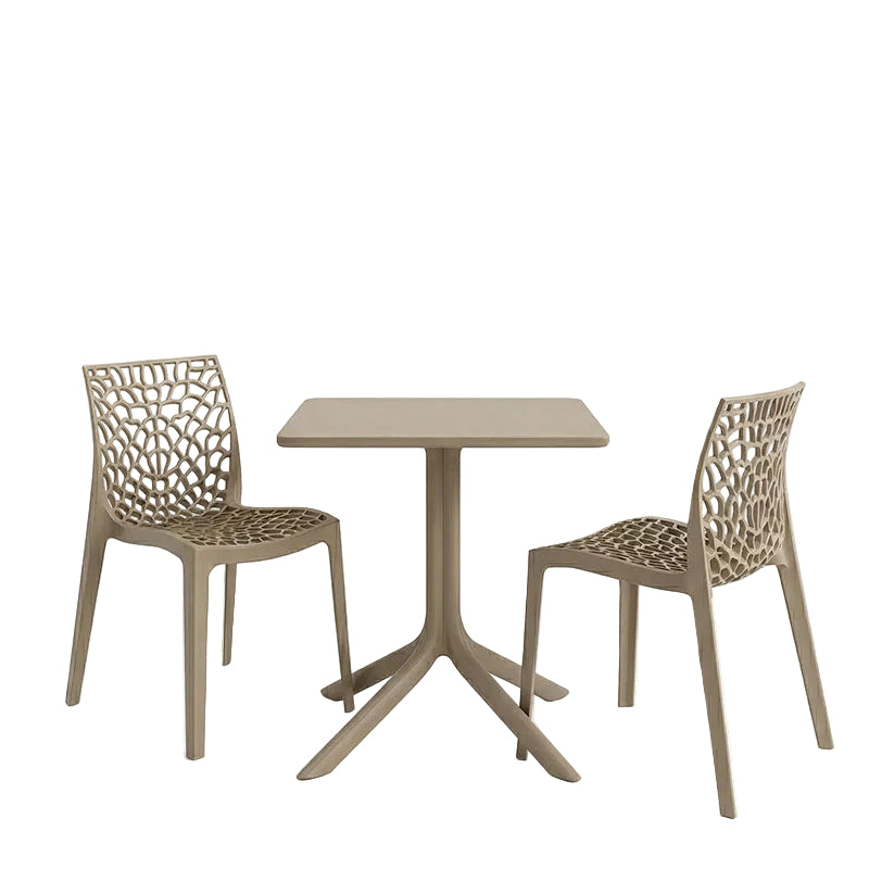 Τραπεζαρία Groovy-Hush Σετ 3 Τεμ Cappuccino PP 60x60x76