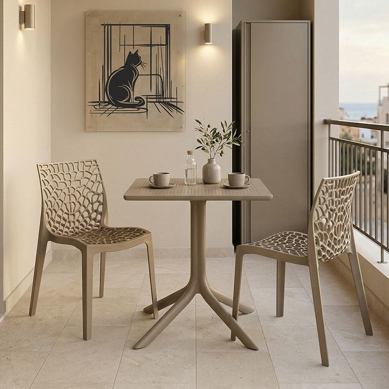 Τραπεζαρία Groovy-Hush Σετ 3 Τεμ Cappuccino PP 60x60x76